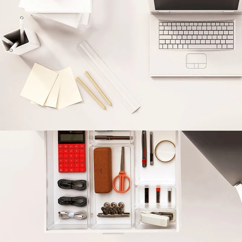 Clear Drawer Organizer Set for Kitchen Storage