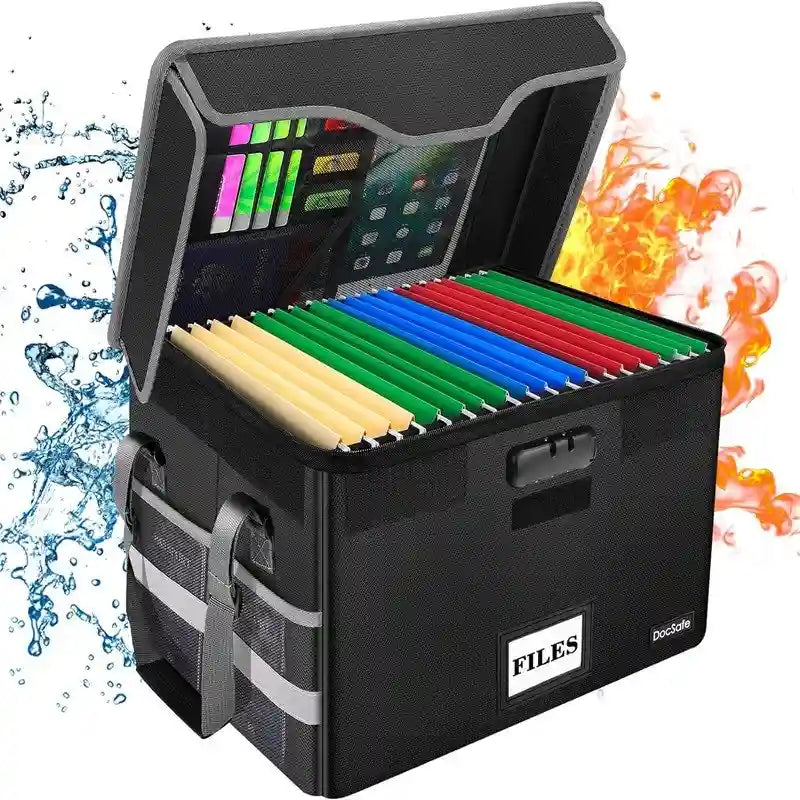 Boîte de rangement ignifuge et étanche pour documents avec serrure à combinaison