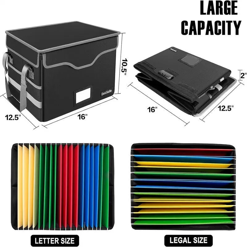 Boîte de rangement ignifuge et étanche pour documents avec serrure à combinaison