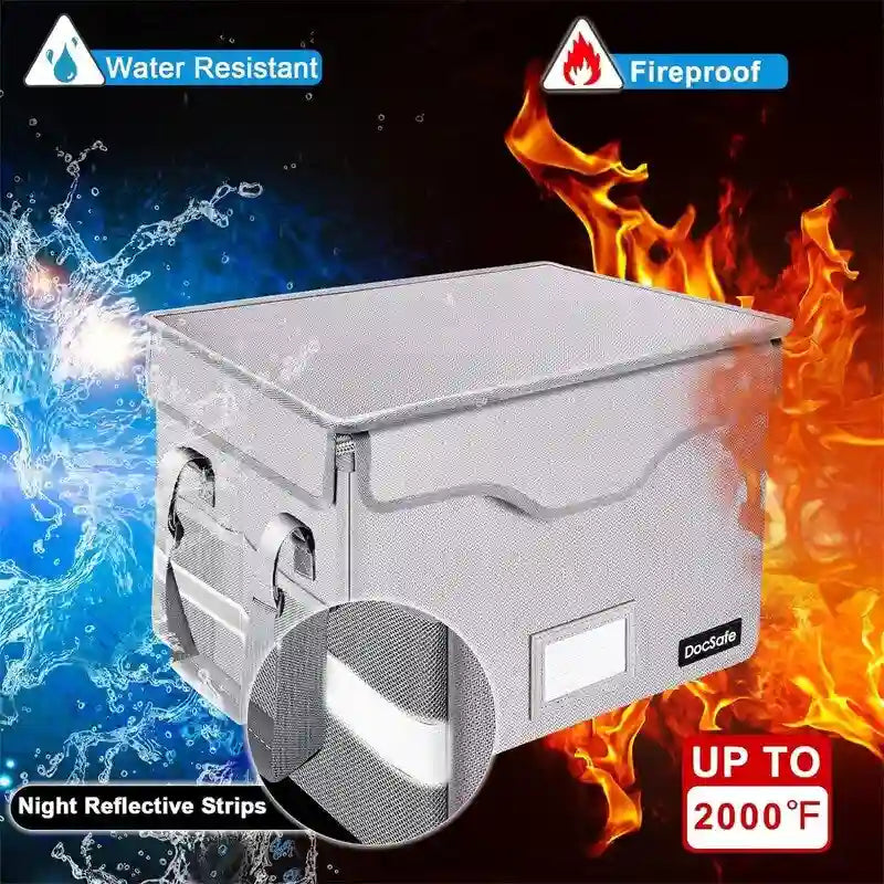 Feuer- und wasserdichte Dokumentenbox mit Zahlenschloss