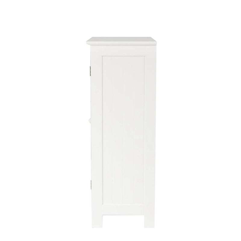 White Wood 4-Drawer 1-Door Bathroom Storage Cabinet - 32.68 H x 22.05 W x 11.81 D