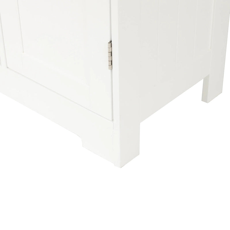 White Wood 4-Drawer 1-Door Bathroom Storage Cabinet - 32.68 H x 22.05 W x 11.81 D