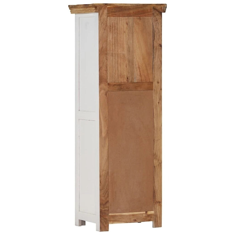 Meuble haut marron et blanc 15.7x11.8x43.3 en bois massif de manguier et d'acacia