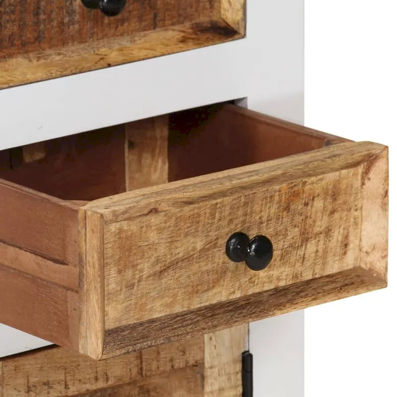 Meuble haut marron et blanc 15.7x11.8x43.3 en bois massif de manguier et d'acacia