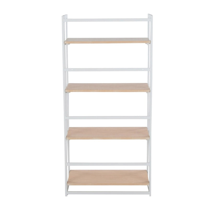 Librero contemporáneo Dakota de metal pintado y madera natural