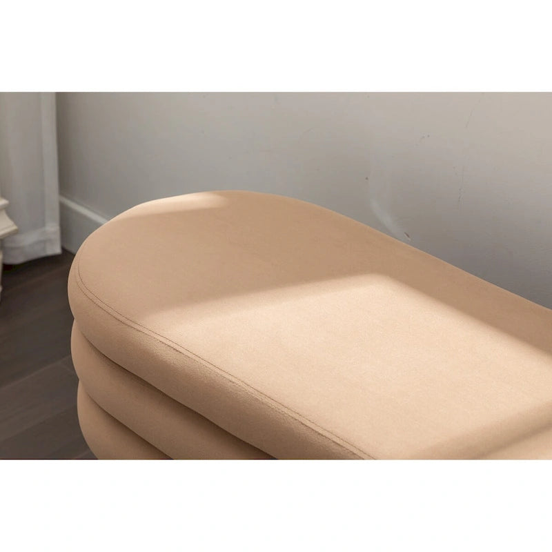 Banc de rangement en velours pour la chambre, avec pieds en bois, pour le salon ou la chambre, intérieur