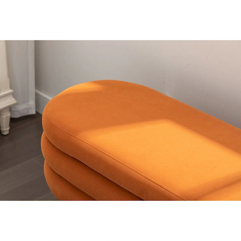 Banc de rangement en velours pour la chambre, avec pieds en bois, pour le salon ou la chambre, intérieur
