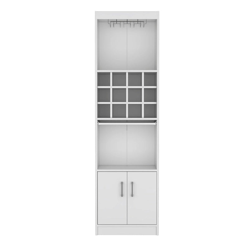 71Tall Bar Cabinet 5-Tier Modern Bar Cabinet with Glass Holder Stemware Rack,Wine Cabinet,12 Bottle Cubbies,5 Shelves
