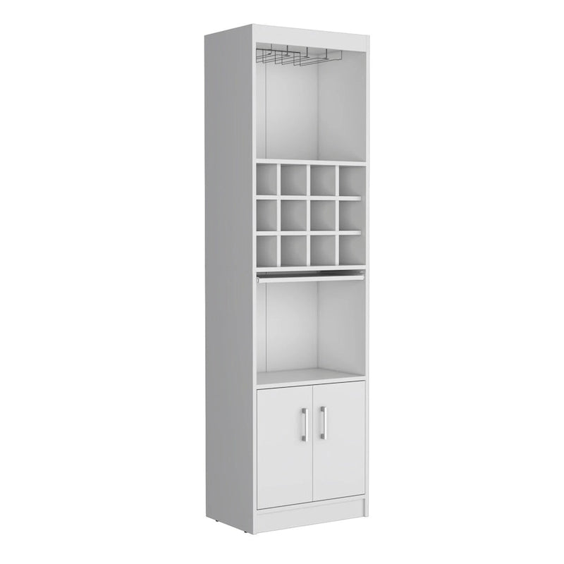 71Tall Bar Cabinet 5-Tier Modern Bar Cabinet with Glass Holder Stemware Rack,Wine Cabinet,12 Bottle Cubbies,5 Shelves