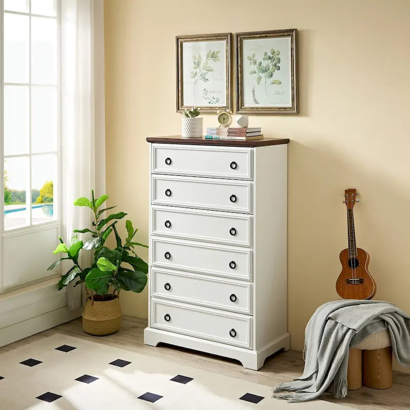 Moderner 6-Schubladen-Schrank mit breiten Auszügen und Kippschutz für das Schlafzimmer