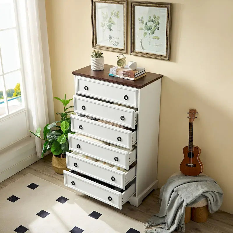Moderner 6-Schubladen-Schrank mit breiten Auszügen und Kippschutz für das Schlafzimmer
