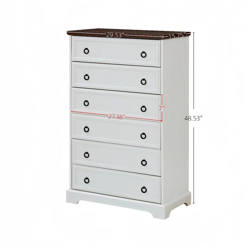 Moderner 6-Schubladen-Schrank mit breiten Auszügen und Kippschutz für das Schlafzimmer