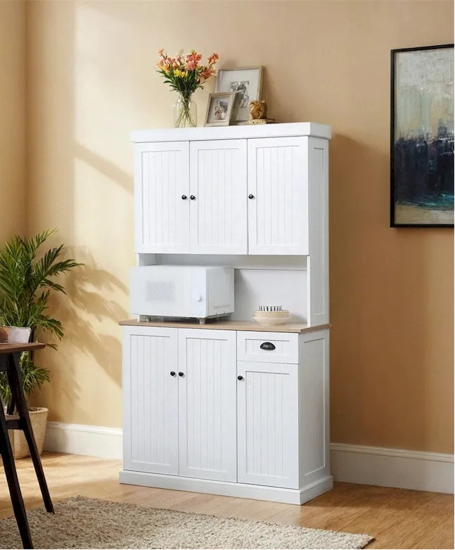 71 Buffet with Hutch,Modern Kitchen Pantry Storage Cabinet w/Drawer