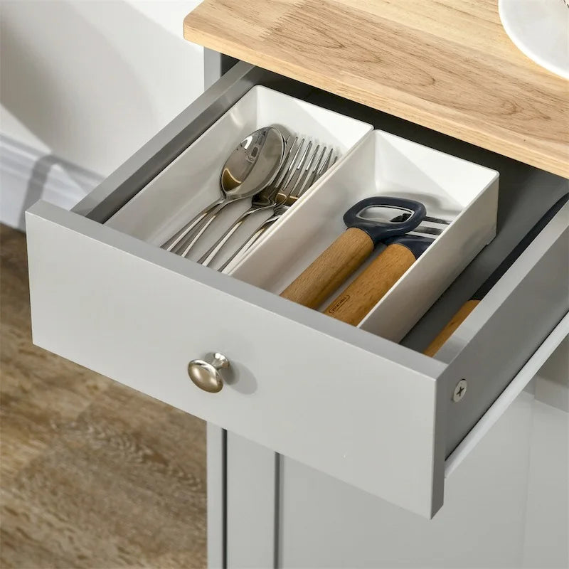 Buffet Cabinet with Drawers and Adjustable Shelves - N/A