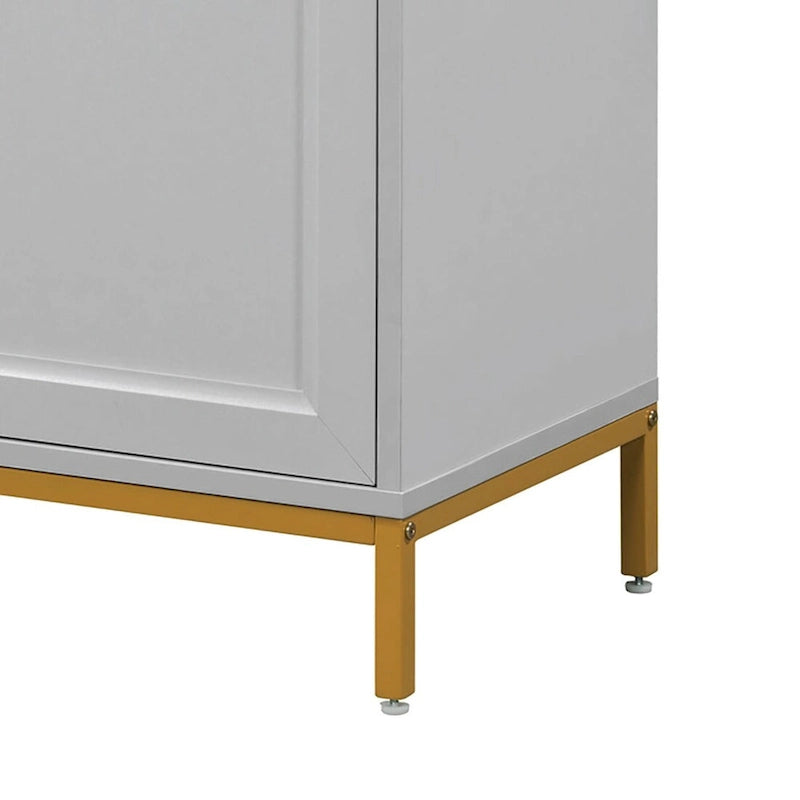 Elegante e raffinata credenza in legno, piano con adesivi effetto marmo