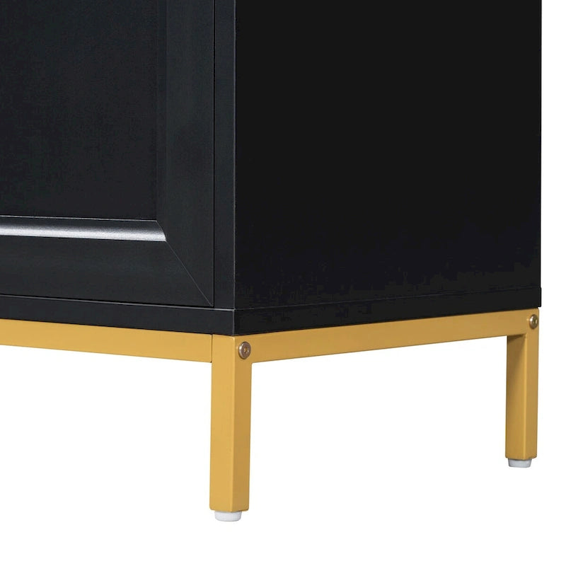 Elegante e raffinata credenza in legno, piano con adesivi effetto marmo