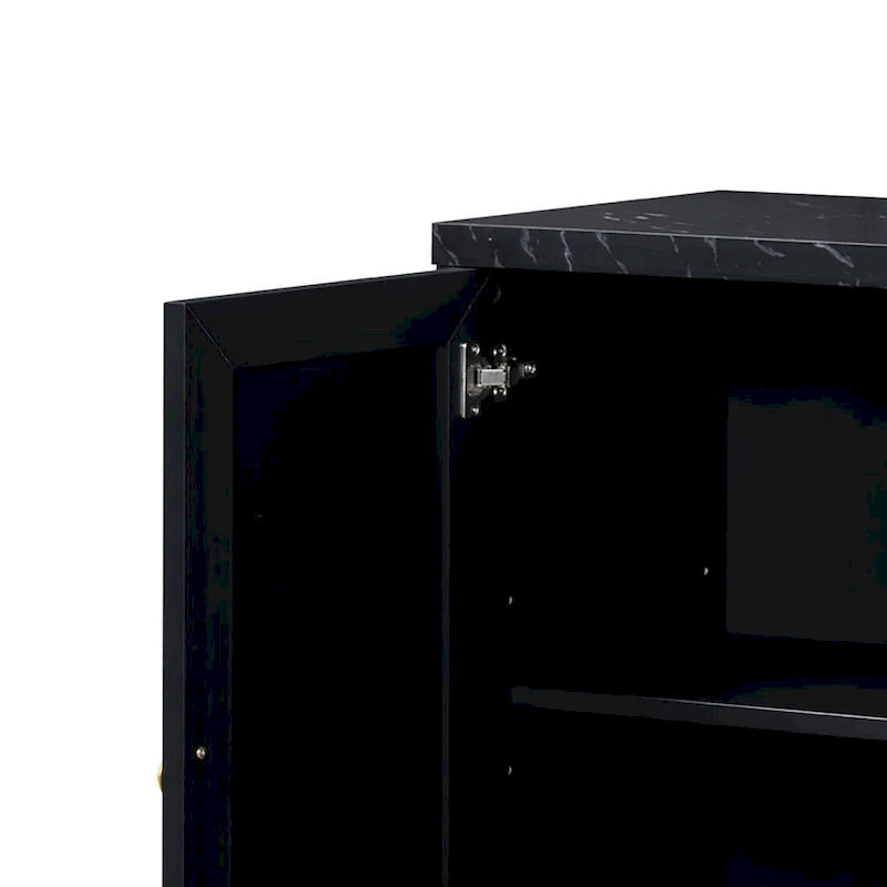 Elegante e raffinata credenza in legno, piano con adesivi effetto marmo