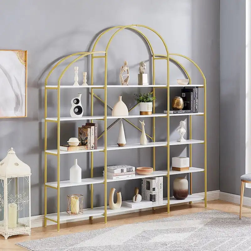 5-Tier Office Bookcase Bookshelf with Open Shelves for Home Office or Living Room