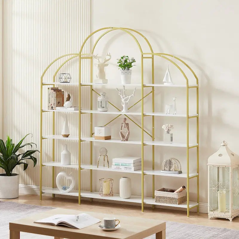 5-Tier Office Bookcase Bookshelf with Open Shelves for Home Office or Living Room