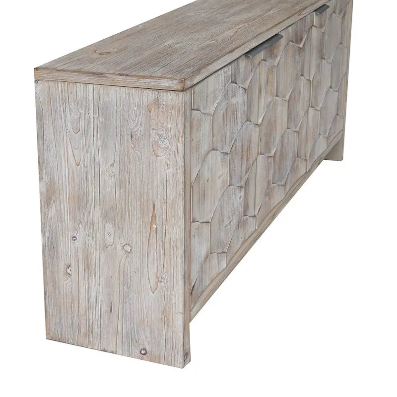 3 Door Wooden Cabinet Sideboard Buffet - N/A