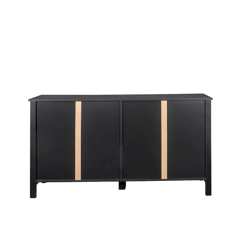 Cabinet with 4 Doors and 4 open shelgves,Freestanding Sideboard Storage Cabinet Entryway Floor Cabinet