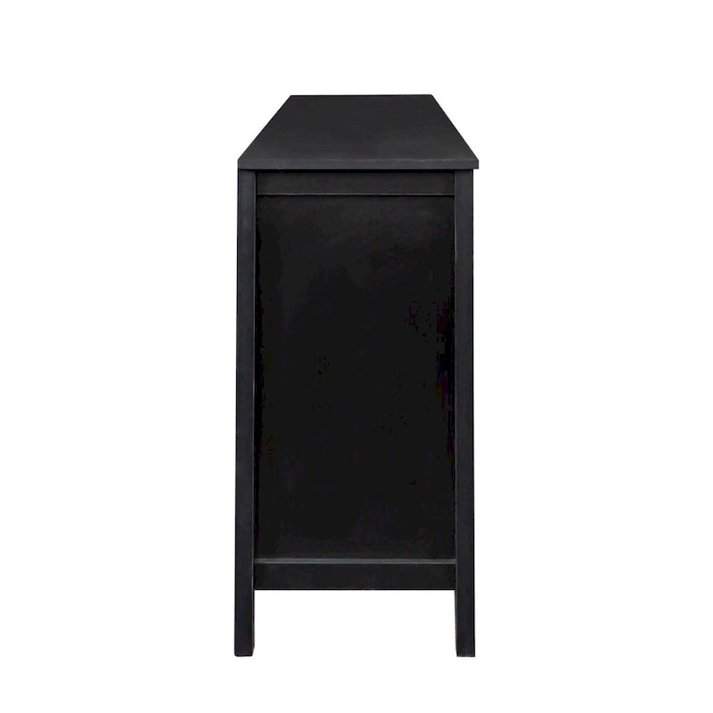 Meuble à 4 portes et 4 étagères ouvertes, buffet de rangement autoportant pour l'entrée