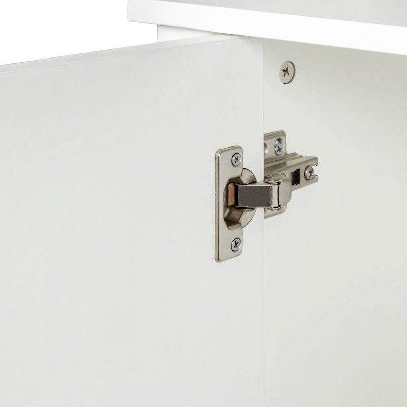 Meuble à 4 portes et 4 étagères ouvertes, buffet de rangement autoportant pour l'entrée