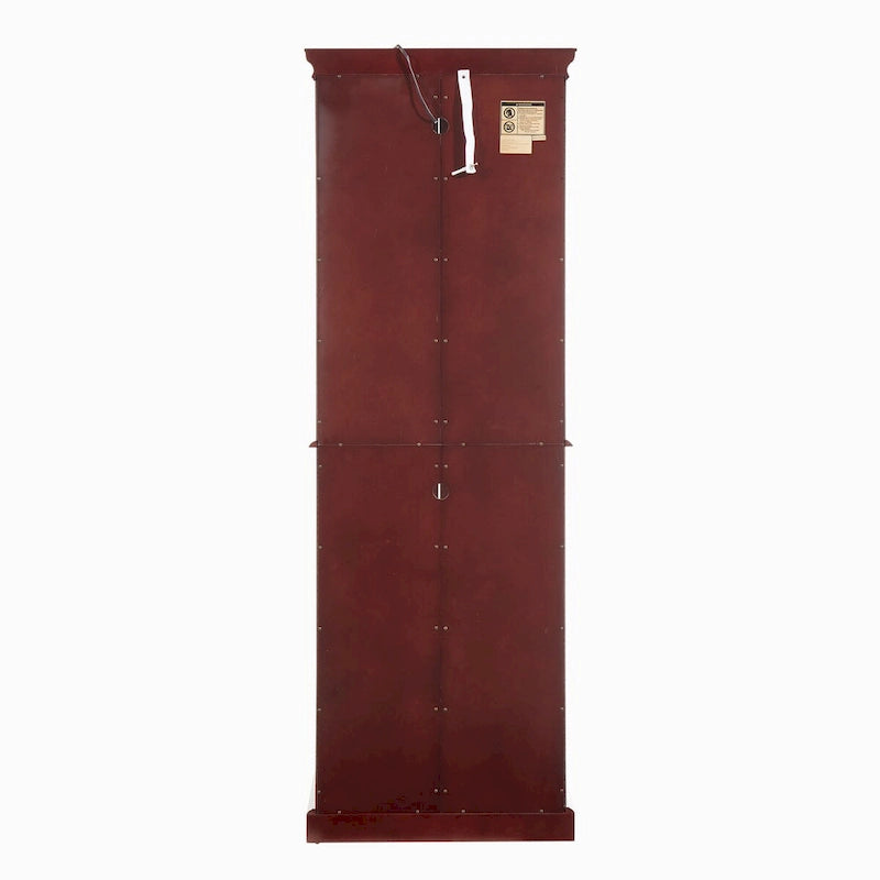 Vitrine éclairée, étagères réglables, panneau arrière miroir, portes en verre trempé (6 niveaux), ampoule E26 non incluse