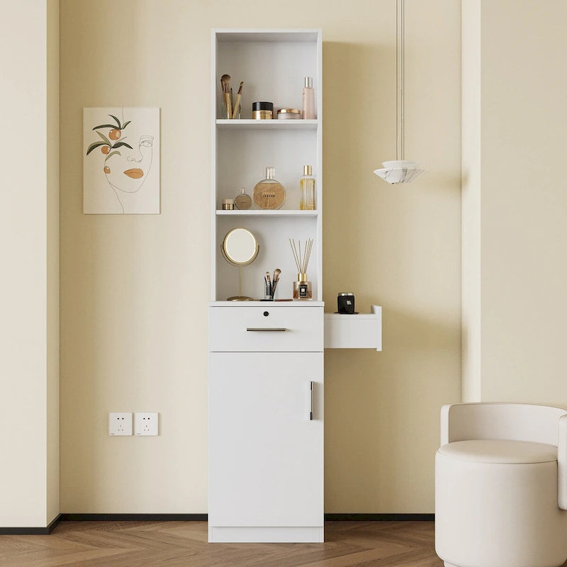 Multi-Layer Tall Storage Cabinet with Drawers and Shelves