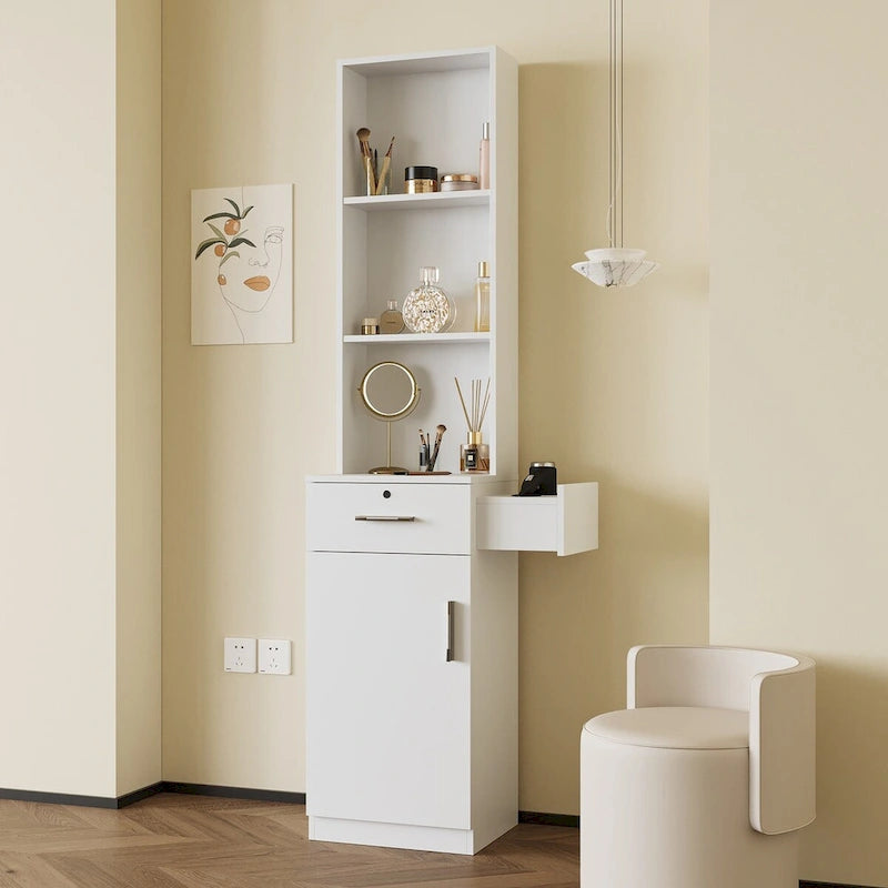Multi-Layer Tall Storage Cabinet with Drawers and Shelves