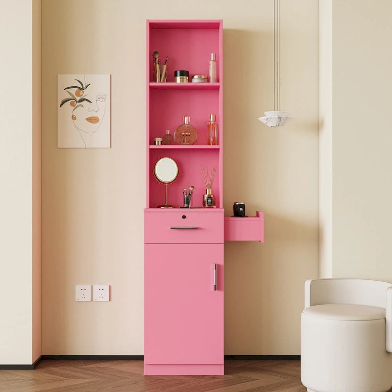Multi-Layer Tall Storage Cabinet with Drawers and Shelves