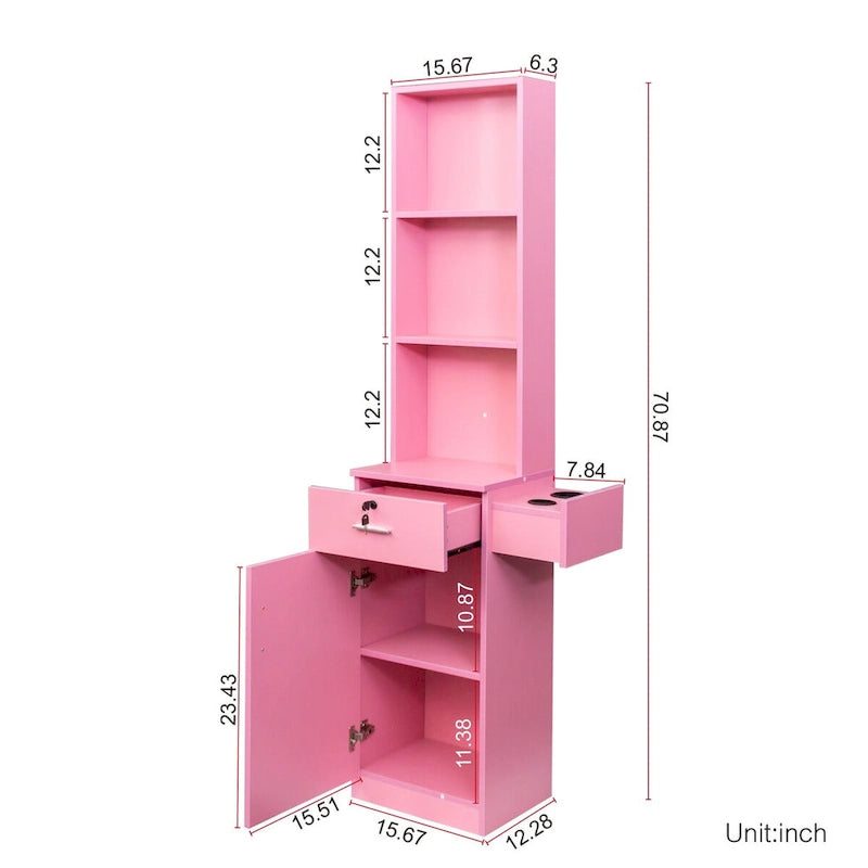Multi-Layer Tall Storage Cabinet with Drawers and Shelves