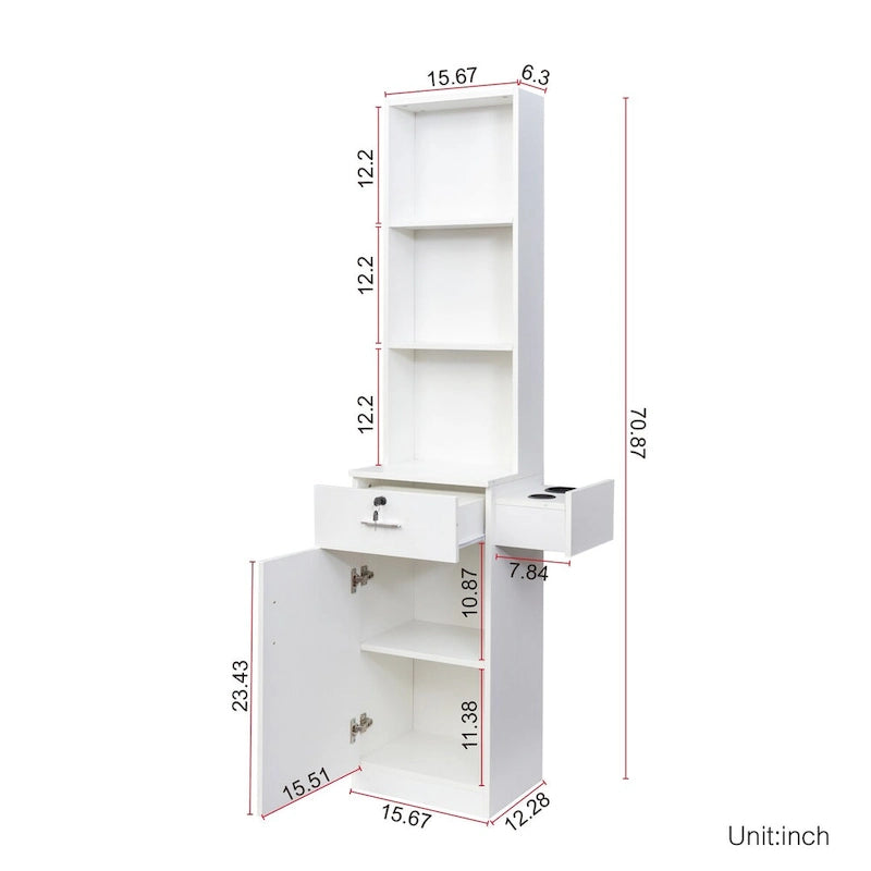 Multi-Layer Tall Storage Cabinet with Drawers and Shelves