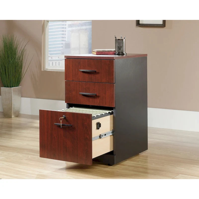 3-Drawer Mobile Pedestal Filing Cabinet with Key Lock