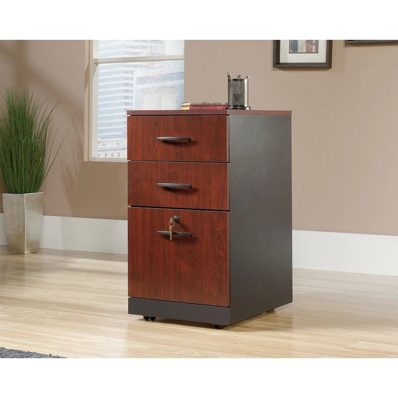 3-Drawer Mobile Pedestal Filing Cabinet with Key Lock