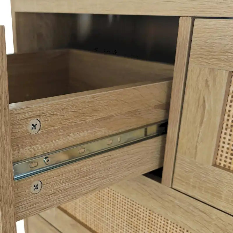 Rattanschrank mit 4 Schubladen für Schlafzimmer, Wohnzimmer, Esszimmer und Flure, einfache Montage