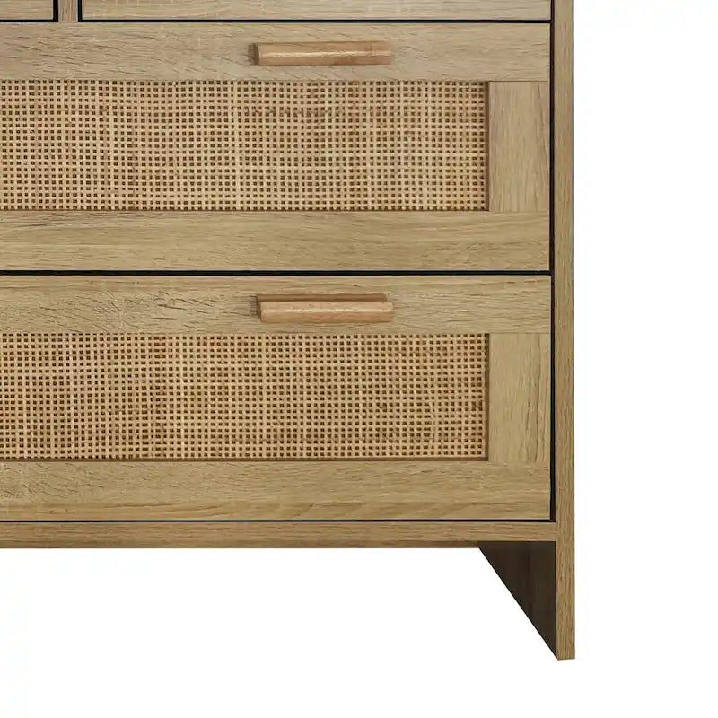 Rattanschrank mit 4 Schubladen für Schlafzimmer, Wohnzimmer, Esszimmer und Flure, einfache Montage