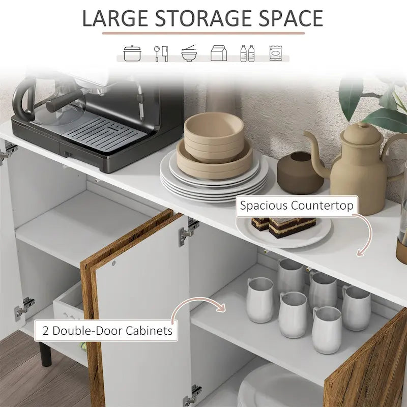 Modern Kitchen Sideboard Buffet Cabinet with Ample Storage and Contemporary Design for Dining Room