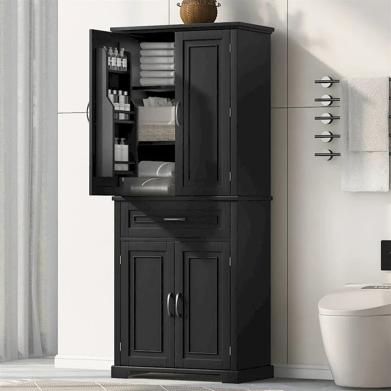 Armario de almacenamiento para baño con puertas y cajón