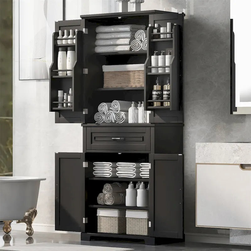Badezimmerschrank mit Türen und Schublade
