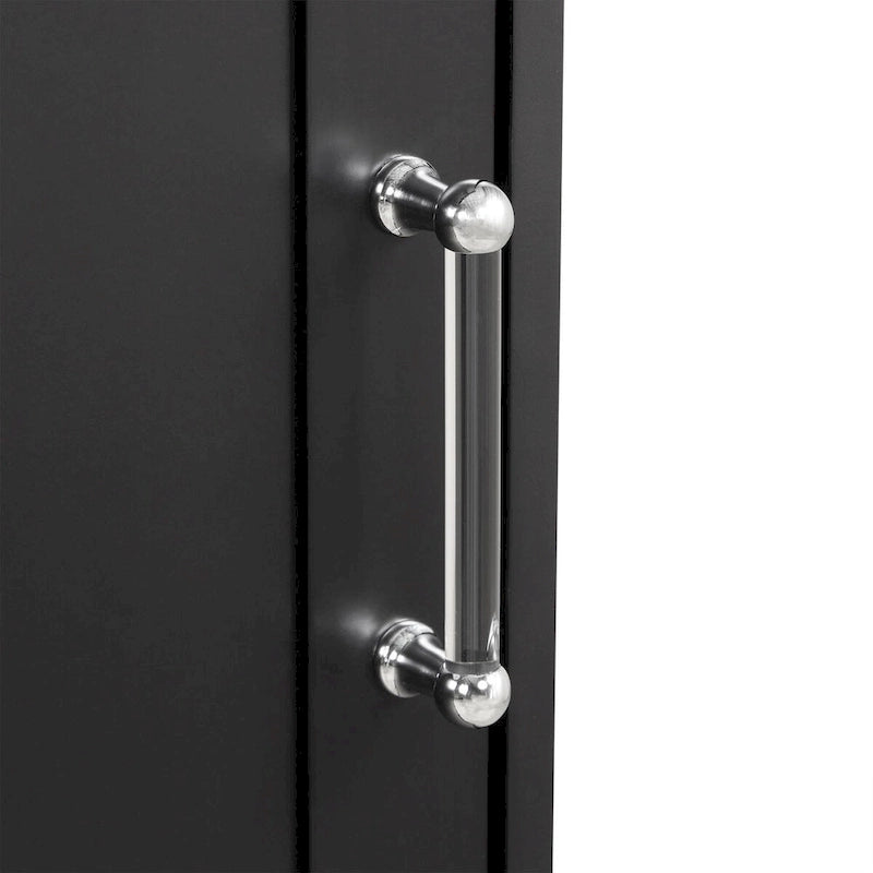 68Tall Bathroom Storage Cabinet, Freestanding Storage Cabinet with Two Different Size Drawers and Adjustable Shelf, MDF Board