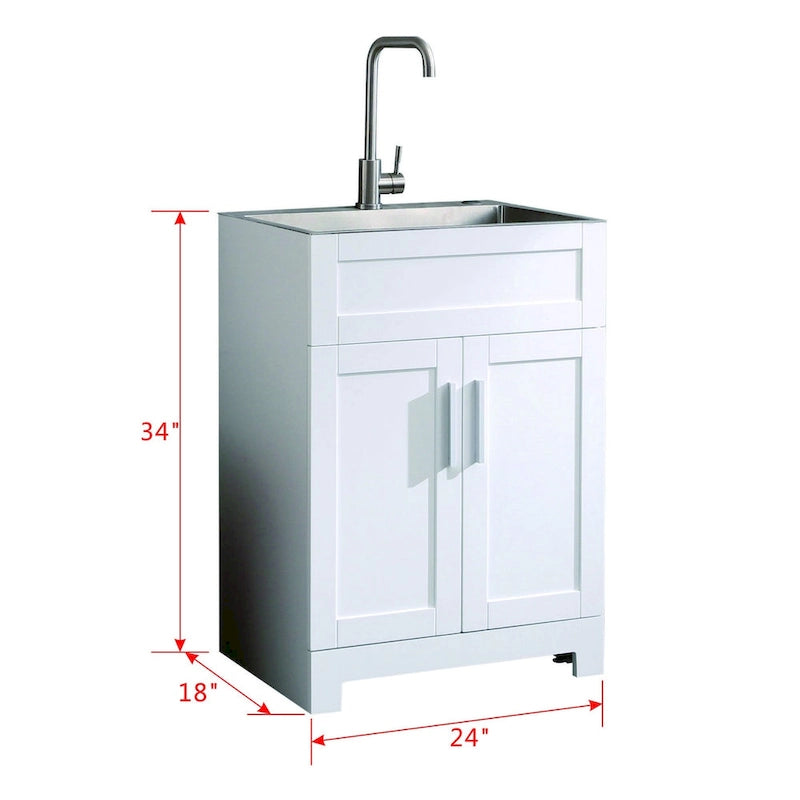 Bathroom Storage Cabinet with wash silver brushed sink