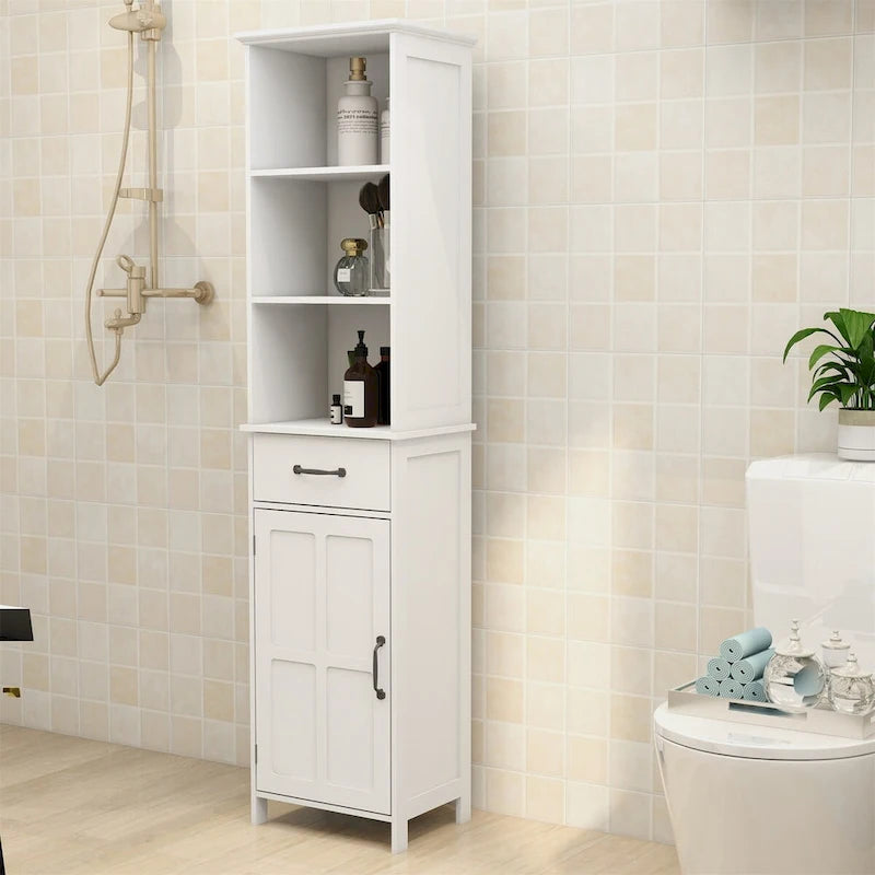 Floor Standing Cabinet with 2 Doors and 1 Drawer - White