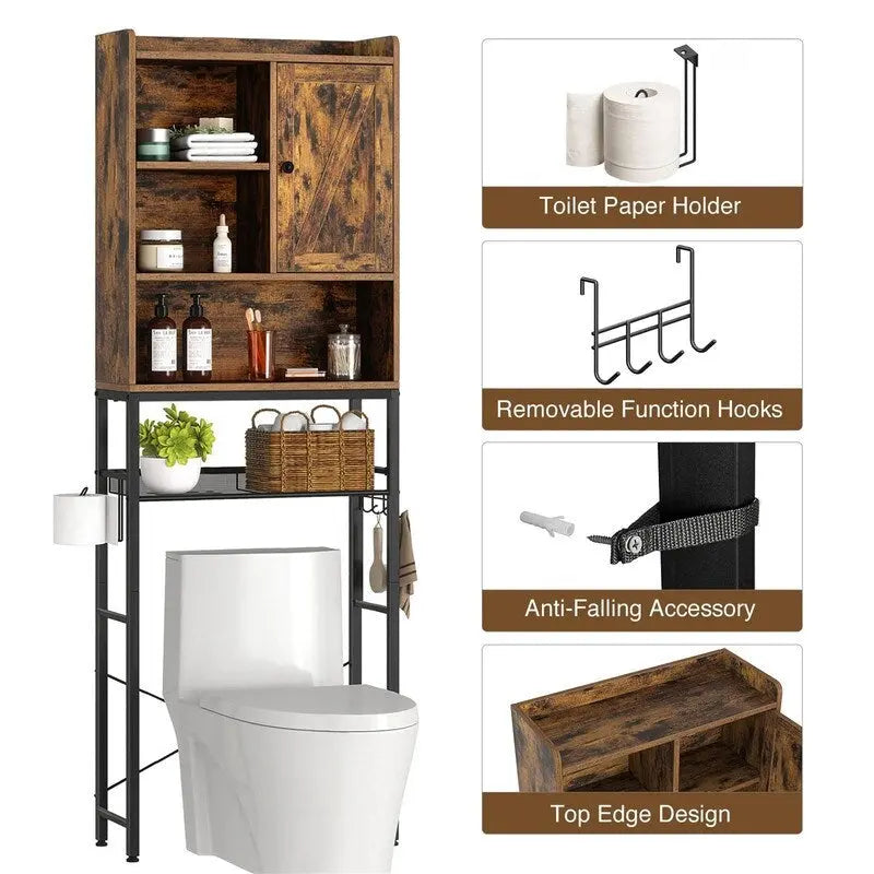 Over the Toilet Storage Cabinet - 9.5D x 23.6W x 73.2H
