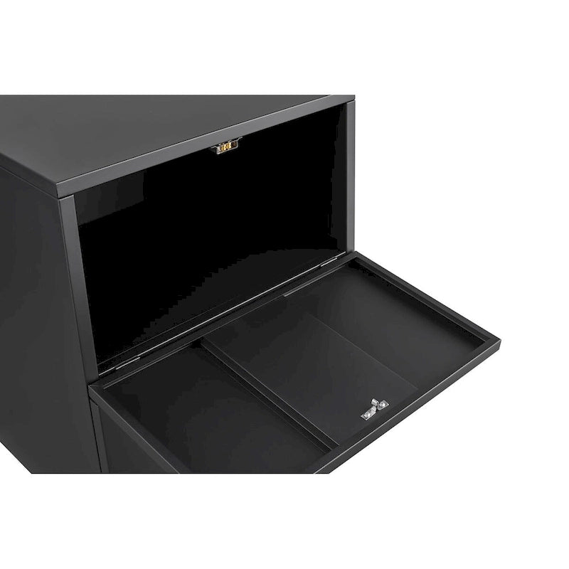Mobilier de bureau, meuble pour photocopieur noir à 2 portes, support en acier mobile pour photocopieur, caisson pour imprimante