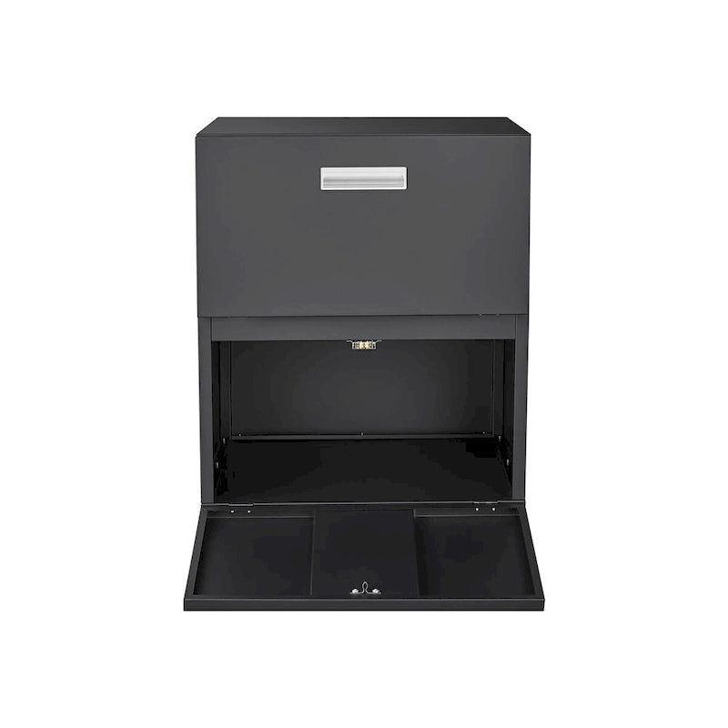 Mobilier de bureau, meuble pour photocopieur noir à 2 portes, support en acier mobile pour photocopieur, caisson pour imprimante