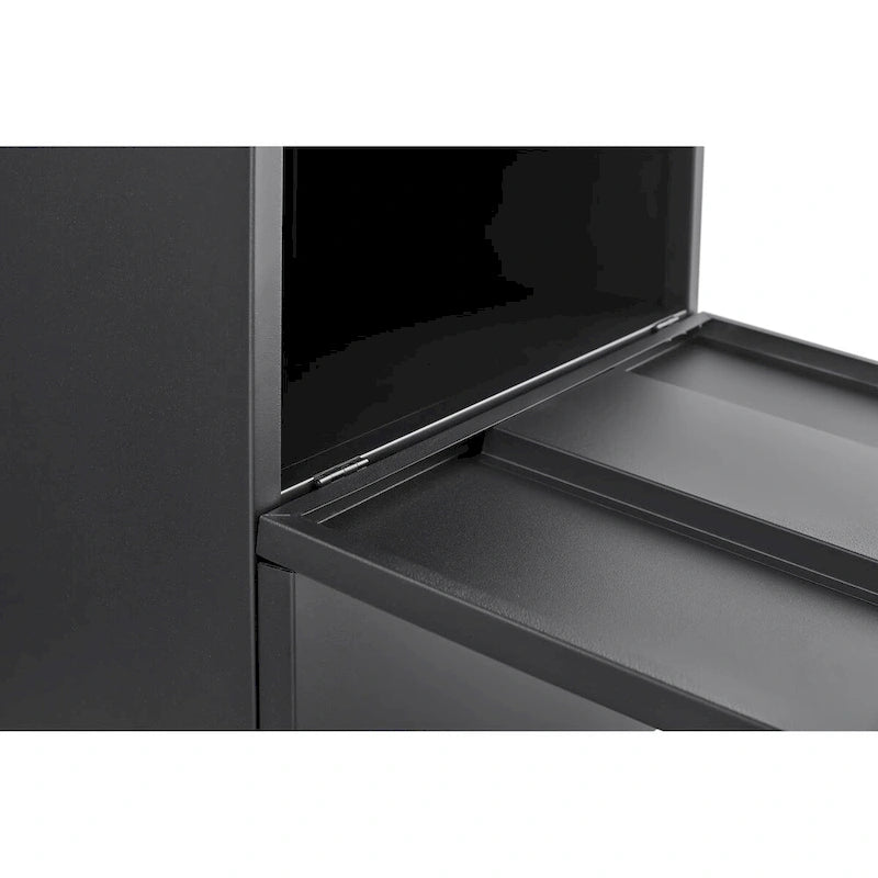 Mobilier de bureau, meuble pour photocopieur noir à 2 portes, support en acier mobile pour photocopieur, caisson pour imprimante