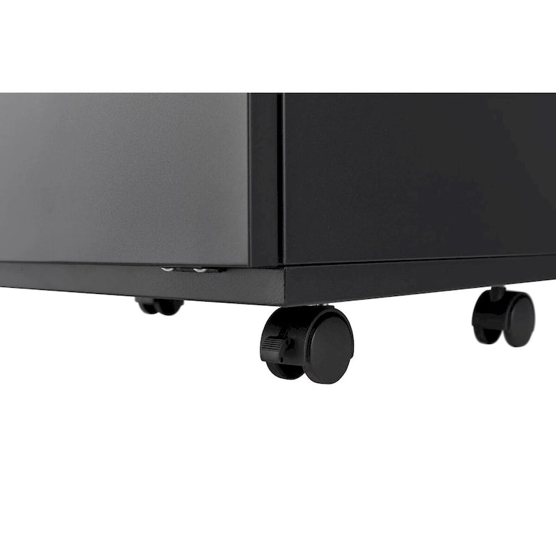 Mobilier de bureau, meuble pour photocopieur noir à 2 portes, support en acier mobile pour photocopieur, caisson pour imprimante